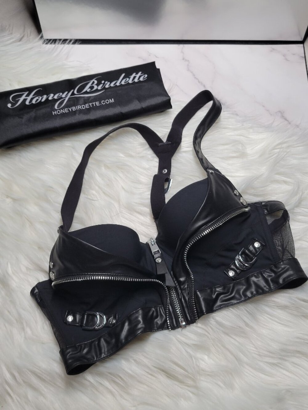 Honey Birdette George Bra 34A 🖤 Leather